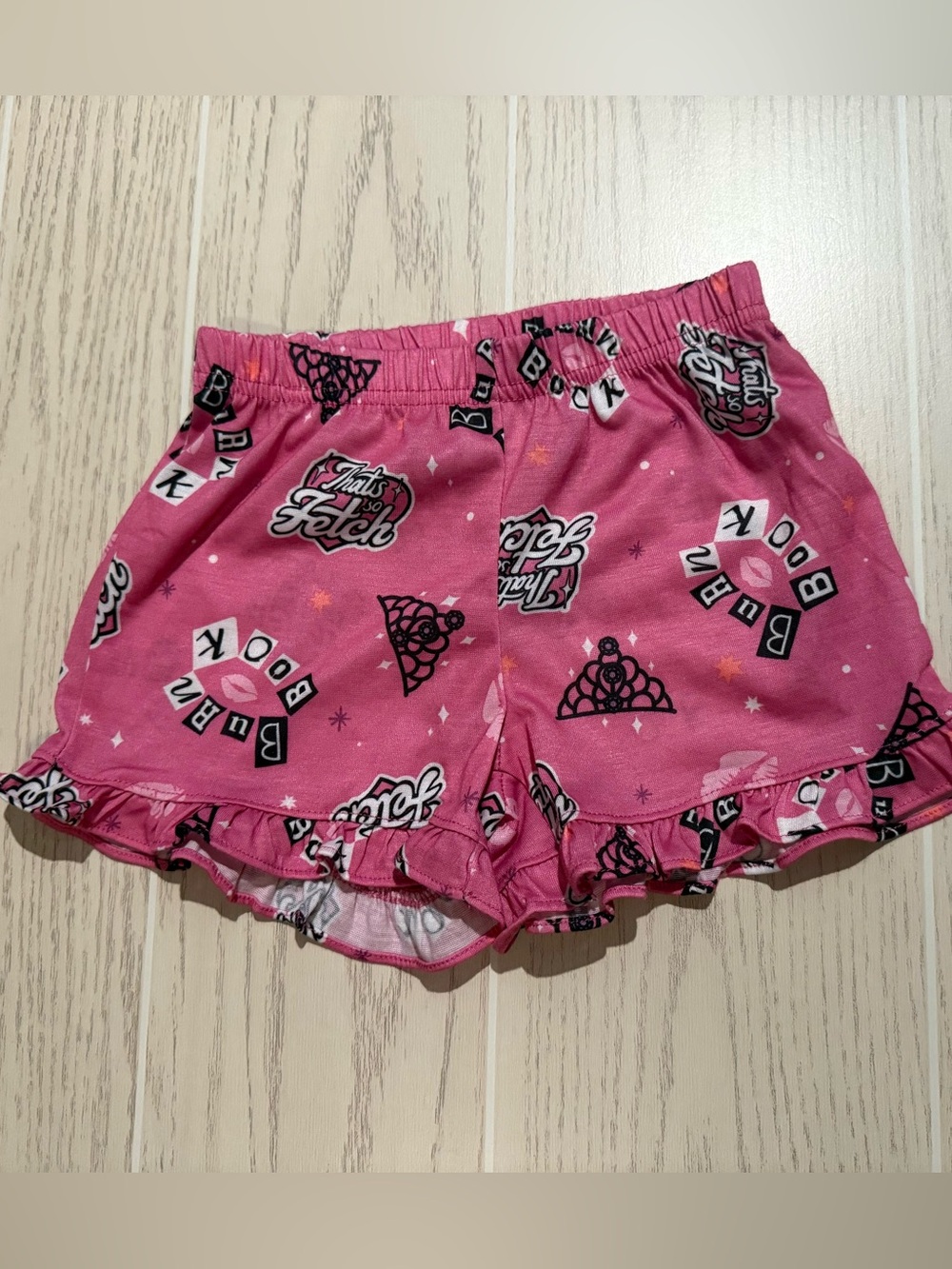 Mean Girls Pajama Set Girls XS 4/5 Pink That’s So Fetch Shorts Headband NWT - Picture 5 of 10